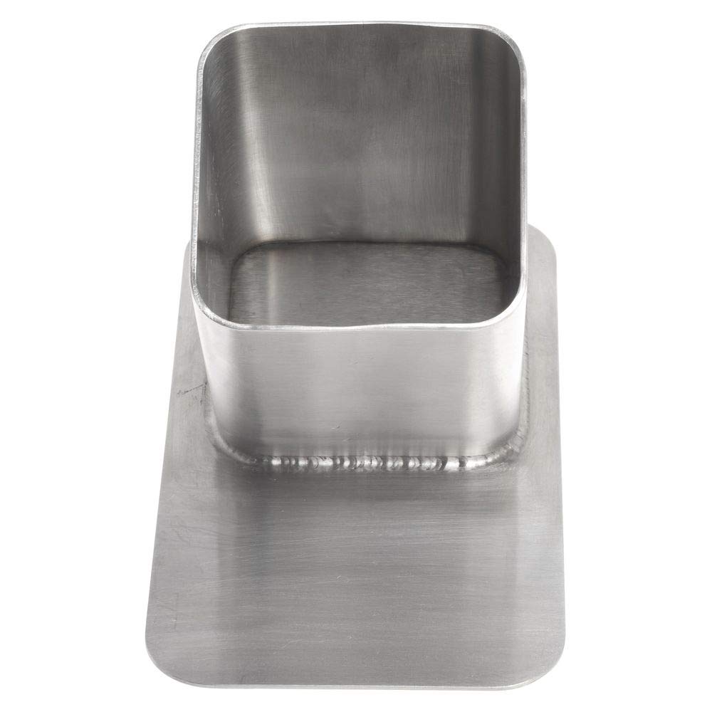 Stainless Steel Closed Bottom Tong Holder - 3 3/10"W x 5 3/4"D x 4"H by HUBERT – Stainless Steel, Gray, Model SSTH-6X3X4