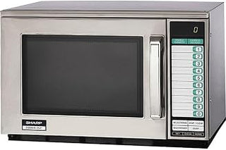 Sharp R25JTF Commercial Microwave Oven, 2100W, Heavy-Duty, 0.70 Cu. Ft. Stainless Steel, 20 Program Inputs, 3-Stage Cooking, Selectapower™, Express Defrost™, Digital Display
