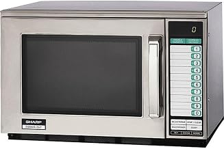 Sharp R25JTF Commercial Microwave Oven, 2100W, Heavy-Duty, 0.70 Cu. Ft. Stainless Steel, 20 Program Inputs, 3-Stage Cooking, Selectapower™, Express Defrost™, Digital Display