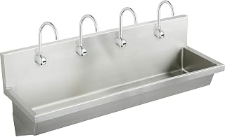 Elkay EWMA9620SACMC Commercial 96" x 20" Single Wall Hung Multiple Station Hand Wash Sink Kit 1 Hole