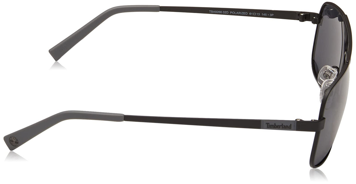Men's Navigator Sunglasses Metal Earthkeepers Frame by Timberland – 61mm, Stainless Steel front, Matte Black, Model TBA9266