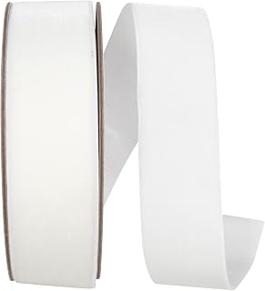 Reliant Ribbon Ribbon - Woven Edge Velvet, White, 1-1/2 Inch, 10 Yards