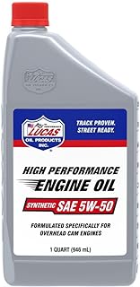 Lucas Oil 10101 Synthetic SAE 5W-50 Motor Oil - 1 Quart (Pack of 6)