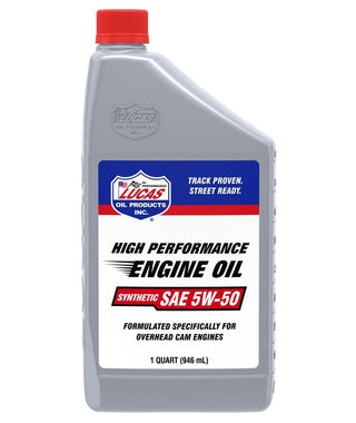 10101 Synthetic SAE 5W-50 Motor Oil - 1 Quart (Pack of 6) by Lucas Oil – 1 Quart Bottle, Pack of 6, Model LUCA10101-6PK