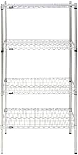 Shelving Unit for 4 Shelves Silver Metal - 36" L x 24" W x 74" H by HUBERT – Alloy Steel, Silver, Model K2436-4TA