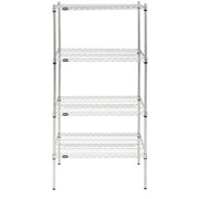 Shelving Unit for 4 Shelves Silver Metal - 36" L x 24" W x 74" H by HUBERT – Alloy Steel, Silver, Model K2436-4TA