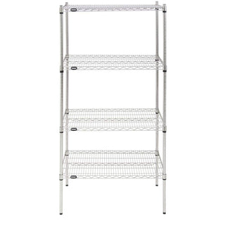 Shelving Unit for 4 Shelves Silver Metal - 36" L x 24" W x 74" H by HUBERT – Alloy Steel, Silver, Model K2436-4TA