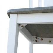 Solid Wood Dining Chair with Splatback Design by Furnifact – Wood, White and Heather Gray