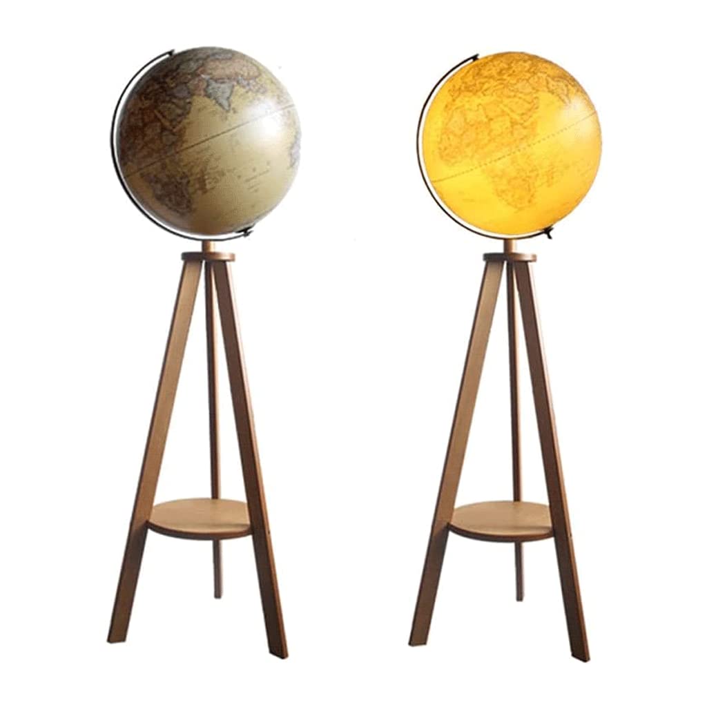 Globe Light Up World Globe Light Up Wooden Storage Shelf Stand Raised Embossed Map Surface Globe Tabletop Display Globe for Decor by OLOTU – Model 10457223