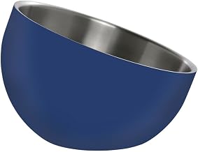 HUBERT Serving Bowl Blue Stainless Steel with Double Walls Angled - 7" Dia