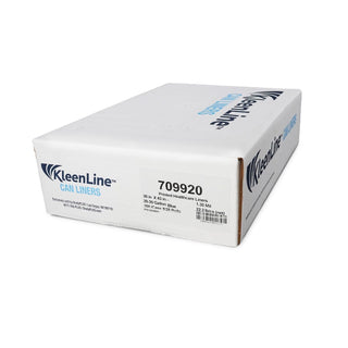 Kleenline Soiled Linen Print 20-30 Gallon Can Liner – 30" x 43" x 1.3 MIL, Blue, 8 Rolls of 25 Bags | 200/Case
