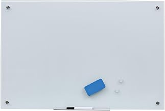MasterVision River Magnetic Dry Erase Tempered Glass White Board, 24" x 36", Frameless Design, Wall Mount Kit Included