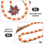 Thanksgiving Wooden Beads Garland: Farmhouse Wood Bead Garland Hanging Wood with Tassel Maple Leaves Pumpkin for Halloween Party Thanksgiving Fall Harvest Decor by IMIKEYA – Model