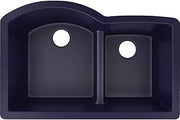 Elkay ELXHU3322RJB0 Quartz Luxe Offset 60/40 Double Bowl Undermount Sink with Aqua Divide, Jubilee