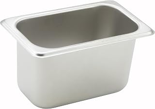 Winco 4" Silver 1/9 Size Metal Steam Table Pan (Set of 72)