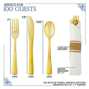 Stock Your Home 100 Count / Gold / Formal Spoons