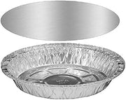 Handi-Foil 7" Round Slim (6-3/4") Aluminum Take-Out Pan Container w/Board Lid (pack of 12)