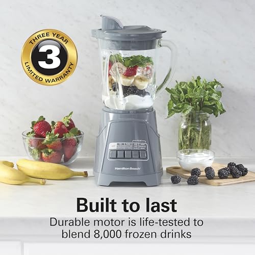 Hamilton Beach Gray / 40 Oz. Glass Jar (Pack of 1) / Countertop Blenders Countertop Blenders