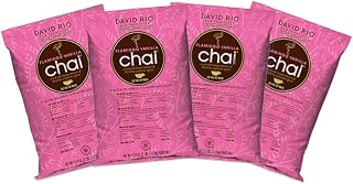David Rio Chai Mix, Decaf Sugar Free, Flamingo Vanilla, 48 Ounce (Pack of 4)