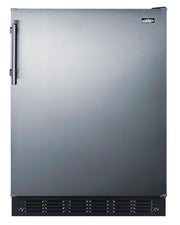 Summit 24” Wide Under Counter Refrigerator 5.1 cu.ft. Made in Europe with Automatic Defrost Operation by Summit Appliance – 5.1 cubic_feet, Silver, Model FF708BLSS
