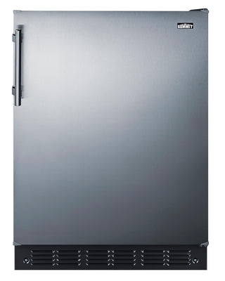 Summit 24” Wide Under Counter Refrigerator 5.1 cu.ft. Made in Europe with Automatic Defrost Operation by Summit Appliance – 5.1 cubic_feet, Silver, Model FF708BLSS