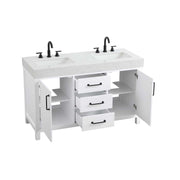 Elegant Kitchen and Bath 54" Double Bathroom Vanity in White by Elegant Lighting – unspecified, Wood, White, Model VF60654DWH
