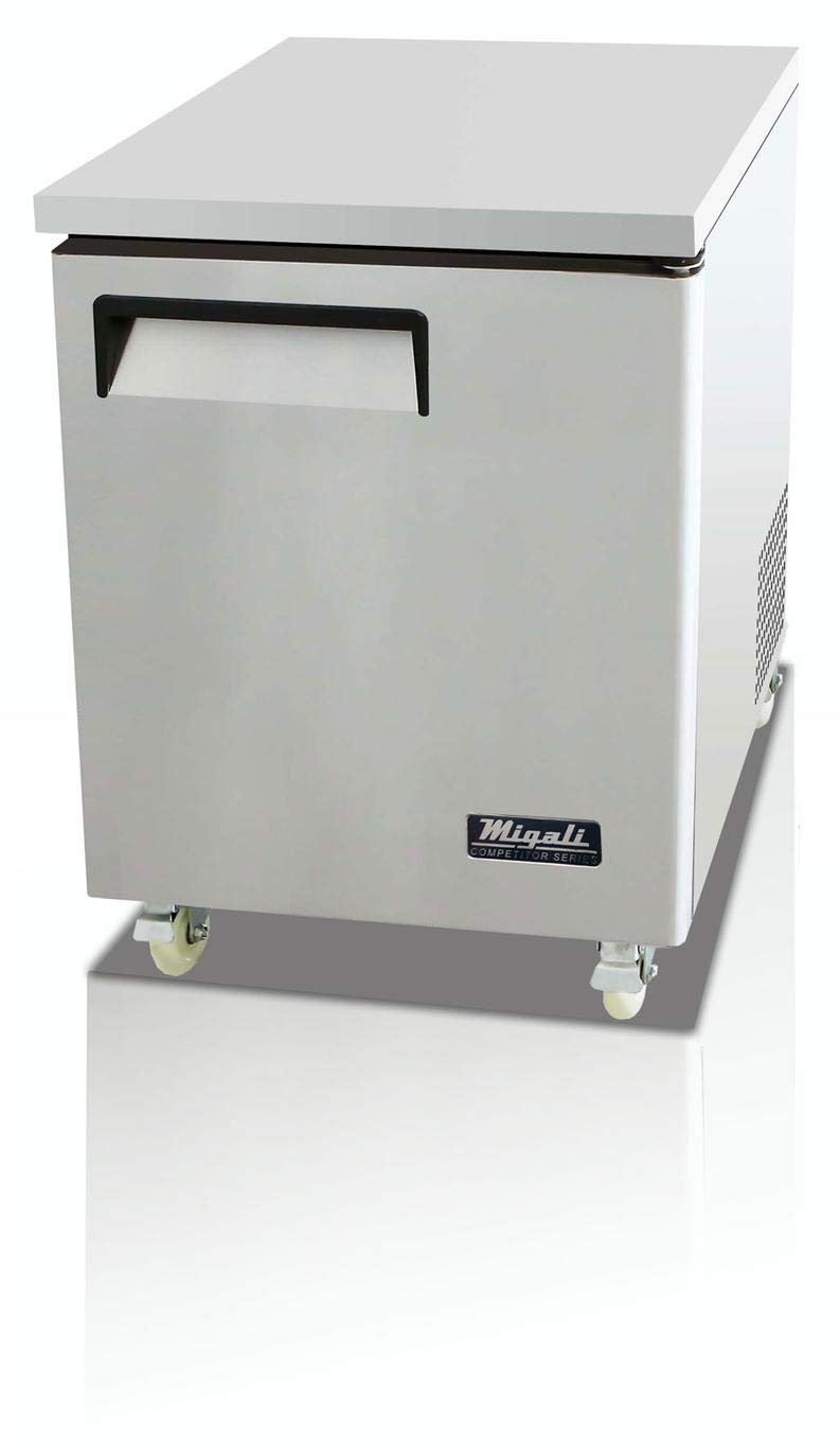 27″ Under-counter & Work Top Freezer by Migali – 6.5 cubic_feet, Silver, Model C-U27F-HC