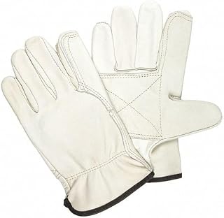 MCR Safety 32113DPXL Driver Glove, Double Palm, Wing Thumb, X-Large, White (Pack of 12)