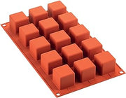 Silikomart 26.105.00.0065 Silicone Mould Cube Shape, Brick Red, 29.5 x 17.5 x 1.5 cm