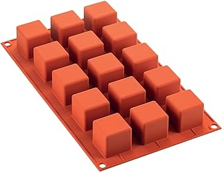 Silikomart 26.105.00.0065 Silicone Mould Cube Shape, Brick Red, 29.5 x 17.5 x 1.5 cm
