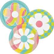 Creative Converting Flower Power Dessert Plates, 8 Count
