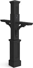 Mayne Newport Plus Double Mailbox Post for 2 Mailboxes, Black