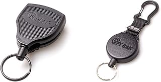 KEY-BAK SUPER48 HD 8oz. Locking Retractable Keychain, 48" Stainless Steel Cable & SECURIT HD Retractable Keychain, 24" Stainless Steel Chain, 8 oz. Retraction