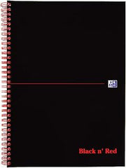 Black n' Red Oxford Black n’ Red A4 Wirebound Notebook – 100 Lined Pages, Durable Card Cover, Lay‑Flat Double‑Wire Spine, Optik Paper, Scribzee‑Enabled