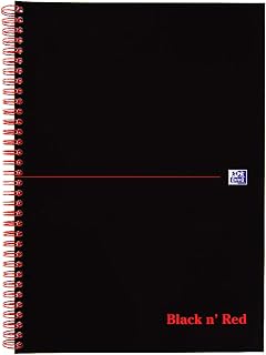 Black n' Red Oxford Black n’ Red A4 Wirebound Notebook – 100 Lined Pages, Durable Card Cover, Lay‑Flat Double‑Wire Spine, Optik Paper, Scribzee‑Enabled