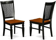 Wooden Dining Chair with Cherry Finish by Furnifact – Wood, Black/Brown, Pack of 2