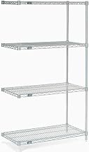 Nexel 5 Tier Silver Epoxy Wire Shelving Add-On Unit, 36" W x 21" D x 86" H