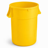 Commercial Trash Can by Glownary – 44 Gallon, 44.0 gallons, Resin, Yellow, Model 475tcrnd44yw