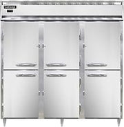 DL3W-SS-PT-HD Designer Line Three Section Pass-Thru Heated Cabinet, Full Stainless & Half-Height Doors