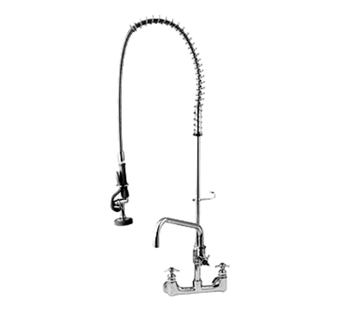 Big-Flo Pre-Rinse Unit 8-Inch Wall Mount 12-Inch Add-On Faucet Spray Valve by T&S Brass – not_applicable, Brass, Chrome, Model B-0287