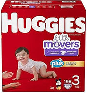 HUGGIES Little Movers Plus Diapers, Size 3 (198-Count)
