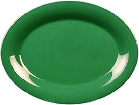 Yanco MS-212GR Mile Stone Oval Platter, 12" Length, 9" Width, Melamine, Green Color, Pack of 12
