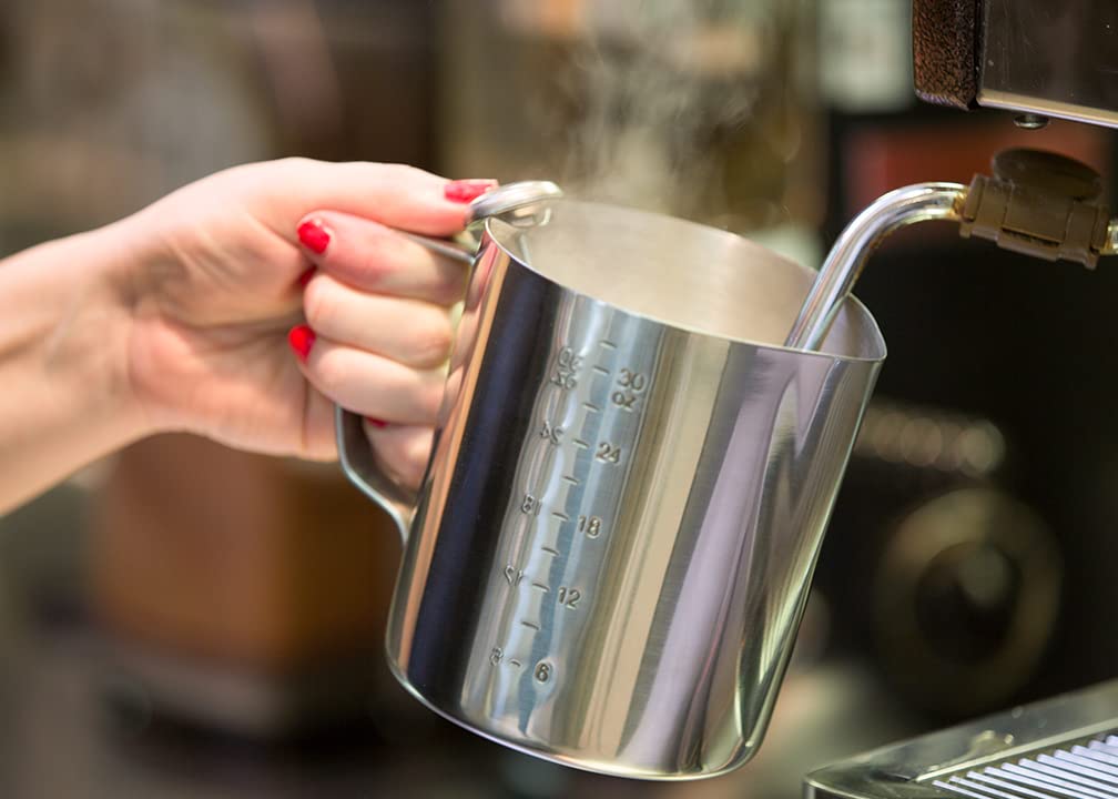 Frothing Pitcher by Service Ideas – 50 Ounces, Stainless Steel, Brushed, Model FROTH506