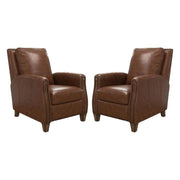 Brown Chestnut Charm Manual Recliner Two Pack by Starlight Canyon Home – Top Grain Leather with Match (X), Brown, Pack of 2