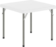 Flash Furniture Kids 24x24 in Plastic Locking Folding Table, Granite White | Locking Legs