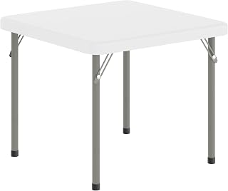 Flash Furniture Kids 24x24 in Plastic Locking Folding Table, Granite White | Locking Legs
