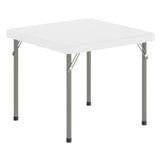 Kids 24x24 in Plastic Locking Folding Table by Flash Furniture – 24" Square, Steel, Plastic, Granite White, Model RB-2424-KID-WH-GG