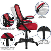 Flash Furniture Red / Set of 1 / Contemporary Home Office Desk Chairs