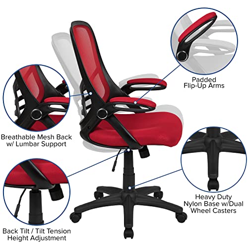 Flash Furniture Red / Set of 1 / Contemporary Home Office Desk Chairs