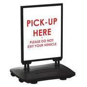 Pick Up Here Sign - 22" W x 28" H by HUBERT – Plastic, White, Model KP-C-PICKUP
